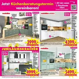 Möbel Boss Prospekt Seite 4: NOBILIA Einbauküche, Senso, UV-Lack weiß Premium matt/Eiche Nevada €4.399,00
