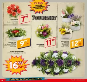 Catalogue Trafic page 14: COMPOSITION Artificielle €12,99, GERBE CHRYSANTHEME €16,99