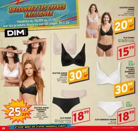 Catalogue Trafic page 20: SLIP FEMME €18,99, SOUTIEN-GORGE FEMME €30,99