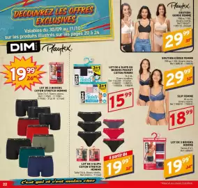 Catalogue Trafic page 22: Playtex SOUTIEN-GORGE FEMME €29,99, DIM Boxers Homme €19,99