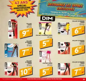 Catalogue Trafic page 23: DIM COLLANT 20 DENIERS FEMME €7,99, DIM COLLANT 25 DENIERS FEMME €10,99