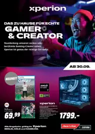 MediaMarkt Prospekt woche 40 Seite 1: Xperion Acheron XGD-XB14 R7-GF5060-321 Gaming-Desktop €1.799,00
