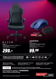 MediaMarkt Prospekt woche 40 Seite 11: RAZER Iskur V2 Gaming-Stuhl €299,00, Xperion XP ONE eSport Gaming Maus €99,99