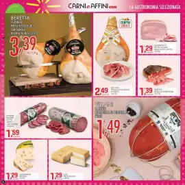 Volantino Carni e Affini Supermercati Pagina 4: Prosciutto Crudo di Faeto €2,49, Salame Galbani €1,59