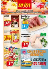 Prim Market gazetka tydzień 40 Strona 1: Karkówka bez kości €14,99, Skrzydłka z kurczaka €4,99