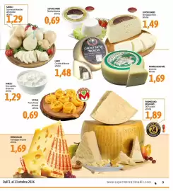 Volantino Madis Pagina 3: Emmentaler formaggio svizzero €1,69, Sabelli Scarmorze bianche/affumicate €1,29