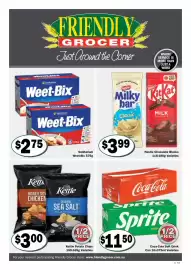 Friendly Grocer catalogue week 40 Page 1: Kettle Potato Chips Varieties €3,00, Sanitarium Weet-Bix €2,75