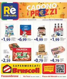 Volantino Supermercati Bruscoli Pagina 1: Raffo birra ricetta originale €1,99, Lavazza crema e gusto €6,99