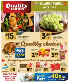 Quality Foods flyer week 40 Page 1: Quality Foods Salted Butter €5,49, Cracker Barrel Cheese €8,99