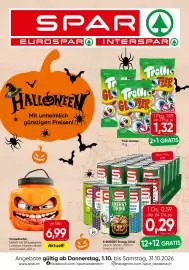 Spar Flugblatt Seite 1: Gruselkürbis €6,99, S-Budget Energy Drink €0,29