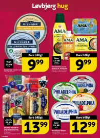 Løvbjerg tilbudsavis uge 40 Side 4: Philadelphia flødeost €12,99, Schulstad Det Gode el. Hatting fastfood brød €13,99