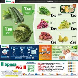 Volantino SpesaPiù Supermercati Pagina 12: Selex funghi misti fette €1,99, Pere coscia €2,59