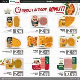 Volantino SpesaPiù Supermercati Pagina 3: AIA Valdostana Cotoletta con scamorza €2,49, AIA Hamburger di pollo €2,19