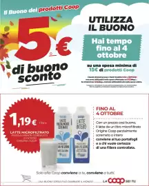 Volantino Coop Superstore Pagina 6: Latte microfiltrato parzialmente scremato o intero Origine Coop €1,19