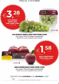 Volantino Unicoop Pagina 5: Mele Sweetango Fior Fiore Coop €1,58, Uva Bianca senza semi Fior Fiore Coop €3,28