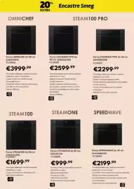 Folheto Radio Popular Página 4: Forno steamone de 60 cm €999,99, Forno speedwave de 45 cm €2.199,99