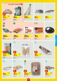 Folheto Auchan semana 40 Página 5: Salmão Fumado Skandia €4,99, Pota Inteira Congelada €4,99