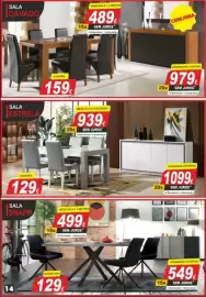 Folheto BragaJAV Página 14: Sala estrela €939,00, Aparador 4 portas €1.099,00