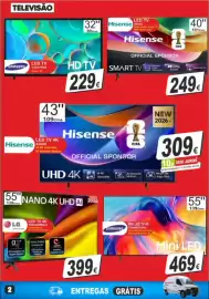 Folheto BragaJAV Página 2: Hisense led tv 4k 43a6s €309,00, Samsung led tv tu32h5005 smart tv €229,00