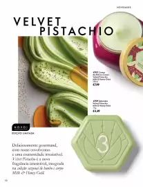 Catálogo Oriflame Página 10: VELVET PISTACHIO HIO NOVO! EDIÇÃO LIMITADA NOVIDADES 47927 Creme de Mãos e Corpo Velvet