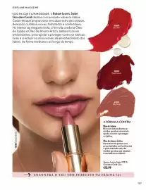 Catálogo Oriflame Página 107: Batom Iconic Satin Giordani Gold €12,99
