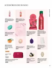 Catálogo Oriflame Página 141: Puff de banho love nature €4,99, Toalha vestido arctic ritual €28,99