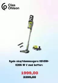 Clas Ohlson reklamblad Sida 2: Ryobi skaftdammsugare RSVS18-1C20G 18 V med batteri €1.999,00