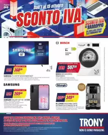 Volantino Trony Pagina 1: DeLonghi macchina caffè automatica €349,10, Samsung Galaxy A37 5G €269,60