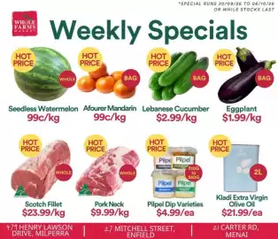 WHOLEFARMS catalogue week 40 Page 1: Pilpel Dip Varieties €4,99, Lebanese Cucumber €2,99