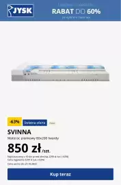 JYSK gazetka Strona 2: JYSK Cenowe szaleństwo RABAT DO 60% na wybrane materace -63% Świetna oferta Gold SVINNA Materac