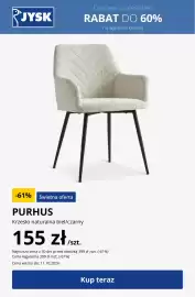 JYSK gazetka Strona 5: JYSK Cenowe szaleństwo RABAT DO 60% na wybrane krzesła -61% Świetna oferta PURHUS Krzesło naturalna