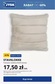 JYSK gazetka Strona 8: JYSK Cenowe szaleństwo RABAT DO 60% na wybrane poduszki ozdobne -61% Świetna oferta STAVKLOKKE