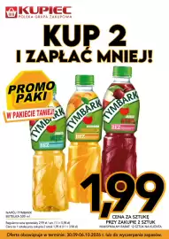 Kupiec gazetka tydzień 40 Strona 1: Napój Tymbark jabłko wiśnia €1,99