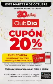 Folleto Supermercados DIA semana 40 Página 9: ESTE MARTES 6 DE OCTUBRE EN TIENDAS, APP DIA Y DIA ONLINE 20 años Club Dia