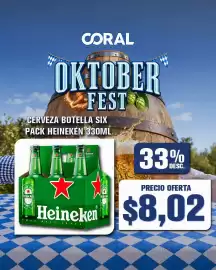 Catálogo Coral Hipermercados Página 2: Heineken cerveza botella six pack €8,02