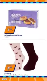 Folheto Action semana 40 Página 12: Collants €3,99, Milka choco mini stars €1,39