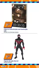 Folheto Action semana 40 Página 15: Cabo ou corda de juta com iluminação LED €0,79, Figuras de ação Marvel €6,95