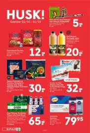 SPAR tilbudsavis uge 40 Side 2: Grøn Tuborg / Carlsberg Pilsner / 1664 Blanc (ramme) €65,00