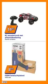 Action folder week 41 Pagina 14: RC monstertruck met afstandsbediening €14,95, FERM heteluchtpistool €8,99