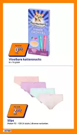 Action folder week 41 Pagina 20: Slips €2,99, Vloeibare kattensnacks €0,99