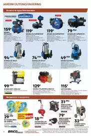 Folheto Bricomarché Página 10: Bomba transfega bem-25 €129,00, Kit mangueira de jardim jardibest €29,99
