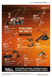 Folheto Bricomarché Página 5: Serra de poda a bateria €69,90, Powerplus aspirador/soprador a bateria €119,00