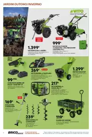 Folheto Bricomarché Página 6: Motocultivador a gasolina + pulverizador a bateria €999,00, Motoserra a gasolina €269,00