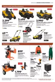 Folheto Bricomarché Página 9: Calças jardineiras lenhador €99,00, Trator corta-relva a gasolina stiga €2.299,00