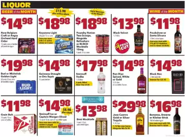 Coborn's weekly ad Page 1: Black Box Cabernet Sauvignon €14,98, Bud or Michelob Golden Light €19,98