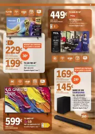 Catalogue E.Leclerc Espace Culturel | Les prix qui réchauffent page 3: LG TV QNED 65" €599,00, Hisense TV LED FHD 40" €199,00