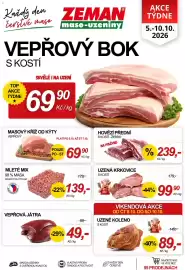 ZEMAN leták týden 41 Strana 1: Zeman uzená krkovic s kostí €99,90, Kýty masový kříž vepřový €69,90