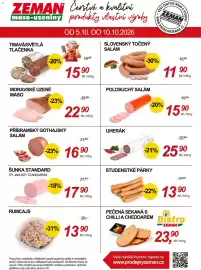ZEMAN leták týden 41 Strana 2: Slovenský točený salám €11,90, Šunka standard €17,90