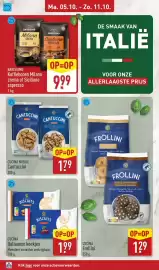 ALDI folder week 41 Pagina 32: Cucina Nobile Cantuccini €1,79, Barissimo Koffiebonen Milano crema of Siciliano espresso €9,99