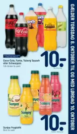 REMA 1000 tilbudsavis uge 41 Side 27: Sunjoy frugtdrik €10,00, Coca-Cola, Fanta, Tuborg Squash eller Schweppes €10,00